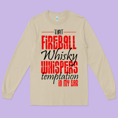 Fireball Whisky Whispers Long Sleeve Tee Designed By Artisfamous
