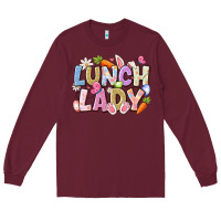 Burgundy lunch lady easter Long Sleeve Tee - CowhideDigitalArt