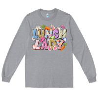 Heather Grey lunch lady easter Long Sleeve Tee - CowhideDigitalArt