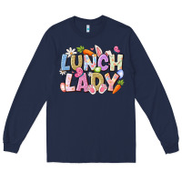 Navy lunch lady easter Long Sleeve Tee - CowhideDigitalArt