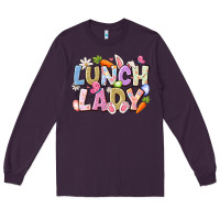 Plum lunch lady easter Long Sleeve Tee - CowhideDigitalArt