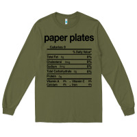 Army Green paper plates nutrition facts funny thanksgiving christmas Long Sleeve Tee - artisFamous