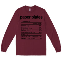 Burgundy paper plates nutrition facts funny thanksgiving christmas Long Sleeve Tee - artisFamous