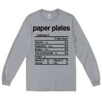 Heather Grey paper plates nutrition facts funny thanksgiving christmas Long Sleeve Tee - artisFamous