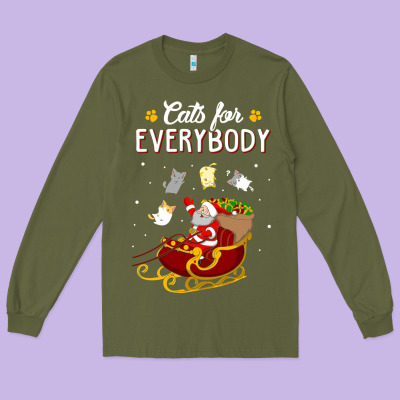 Cats For Everybody Cat Christmas Ugly Christmas Sweatshirt Long Sleeve Tee Designed By Artisfamous