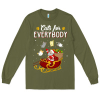 Army Green cats for everybody cat christmas ugly christmas sweatshirt Long Sleeve Tee - artisFamous