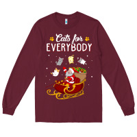 Burgundy cats for everybody cat christmas ugly christmas sweatshirt Long Sleeve Tee - artisFamous