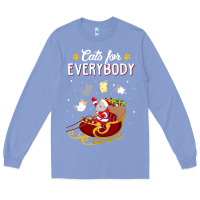 Colony Blue cats for everybody cat christmas ugly christmas sweatshirt Long Sleeve Tee - artisFamous