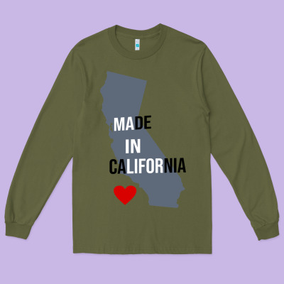 Made In California Long Sleeve Tee Designed By Artisfamous