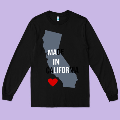 Made In California Long Sleeve Tee Designed By Artisfamous