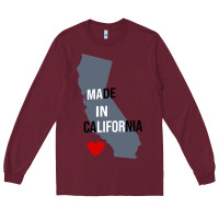 Burgundy made in california Long Sleeve Tee - artisFamous