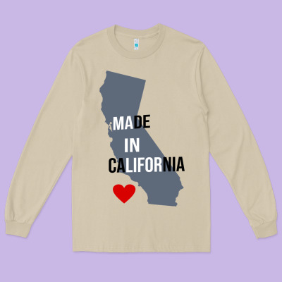 Made In California Long Sleeve Tee Designed By Artisfamous