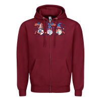 Burgundy 4th of july gnomes libbey glass Zipper Hoodie - RanaPortraitStore