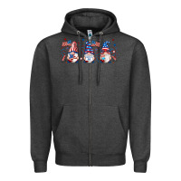 Charcoal Heather 4th of july gnomes libbey glass Zipper Hoodie - RanaPortraitStore
