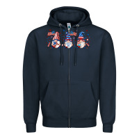 Navy 4th of july gnomes libbey glass Zipper Hoodie - RanaPortraitStore