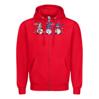 Red 4th of july gnomes libbey glass Zipper Hoodie - RanaPortraitStore