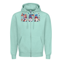 Seafoam 4th of july gnomes libbey glass Zipper Hoodie - RanaPortraitStore