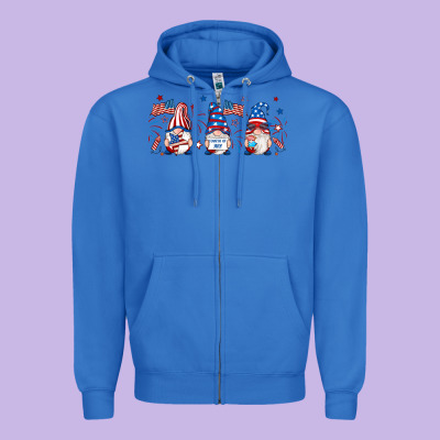 4th Of July Gnomes Libbey Glass Zipper Hoodie Designed By Ranaportraitstore
