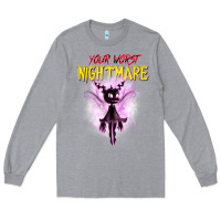 Heather Grey Your Worst Nightmare Long Sleeve Tee - artisFamous