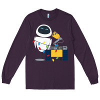 Plum wall e eve christmas light wrap graphic t shirt Long Sleeve Tee - artisFamous