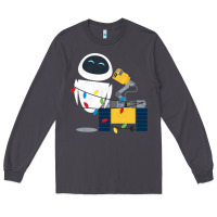 Smoke wall e eve christmas light wrap graphic t shirt Long Sleeve Tee - artisFamous