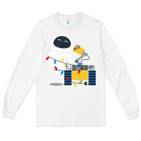 White wall e eve christmas light wrap graphic t shirt Long Sleeve Tee - artisFamous