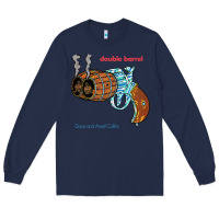 Navy Double Barrel Long Sleeve Tee - artisFamous