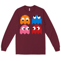 Pacman Ghosts Cool Retro 80s Long Sleeve Tee | Teevron