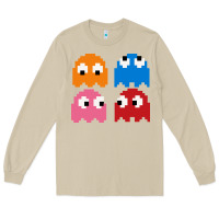 Mushroom pacman ghosts cool retro 80s Long Sleeve Tee - artisFamous