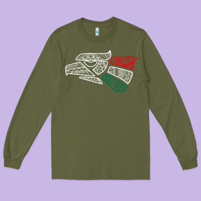Mexico Flag Long Sleeve Tee Designed By Artisfamous