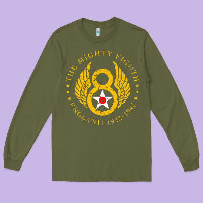 Mighty Eighth   8th Air Force Long Sleeve Tee Designed By Artisfamous