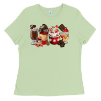 Matcha Chocolate Love Coffee Cups Ladies Tee - FaDigitalArtStudio