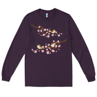 Plum cherry blossom sakura with bird Long Sleeve Tee - artisFamous