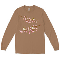 Toasted Coconut cherry blossom sakura with bird Long Sleeve Tee - artisFamous