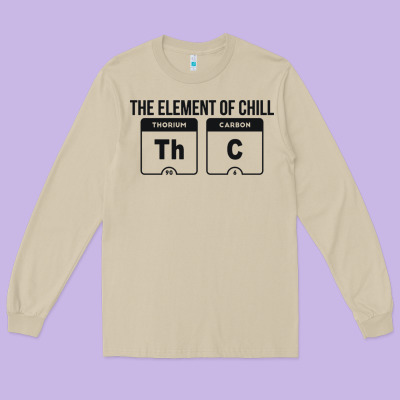 Mens The Element Of Chill Thc Marijuana Joke Black Long Sleeve Tee Designed By Artisfamous