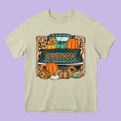 Pumpkin Farm Truck Heavy Core Tee Designed By Jasminsmagicworld
