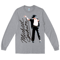Heather Grey Michael Jackson Long Sleeve Tee - artisFamous