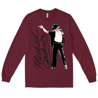 Burgundy Michael Jackson Long Sleeve Tee - artisFamous