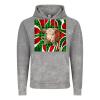 Cloud Rock christmas hereford cow face Vintage Hoodie - LillyAllenDesigns