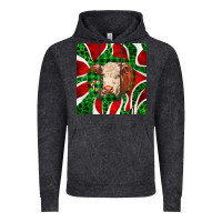 Vintage Black christmas hereford cow face Vintage Hoodie - LillyAllenDesigns