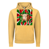 Vintage Mustard christmas hereford cow face Vintage Hoodie - LillyAllenDesigns