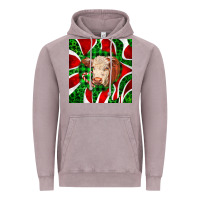 Vintage Zinc christmas hereford cow face Vintage Hoodie - LillyAllenDesigns