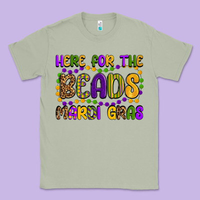 Here For The Beads Mardi Gras Classic Tee Designed By Oliviacreatesart