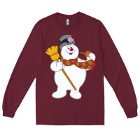 Burgundy Frosty The Snowman New Sku Long Sleeve Tee - artisFamous