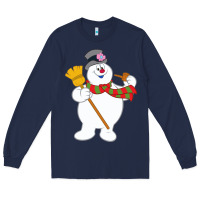 Navy Frosty The Snowman New Sku Long Sleeve Tee - artisFamous