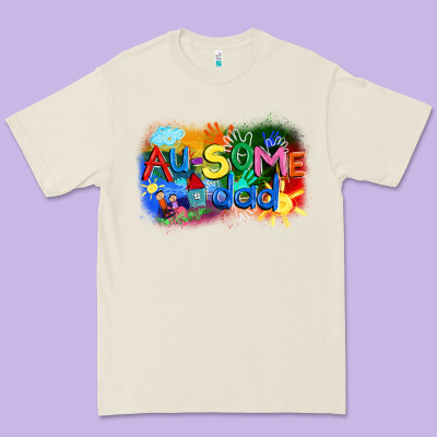 Au-some Dad Autism Premium Tee Designed By Fadigitalartstudio