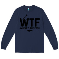 Navy where's the fish Long Sleeve Tee - artisFamous