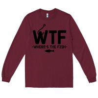 Burgundy where's the fish Long Sleeve Tee - artisFamous