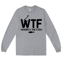 Heather Grey where's the fish Long Sleeve Tee - artisFamous