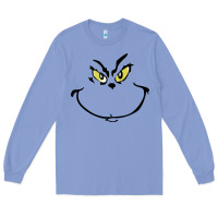 Colony Blue Grinch Face Long Sleeve Tee - artisFamous